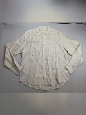 CP Shades Shirt Mens XL Beige Lightweight  100% Linen Button Up Made USA